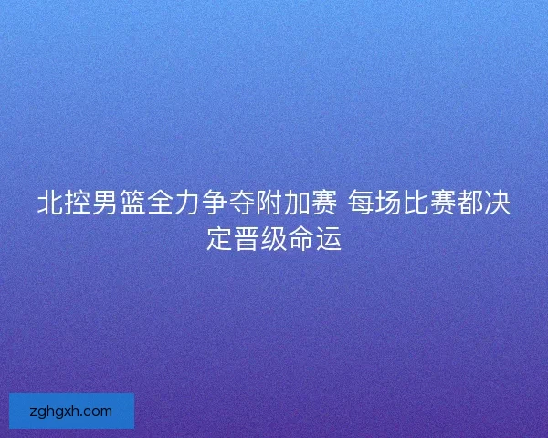 北控男篮全力争夺附加赛 每场比赛都决定晋级命运