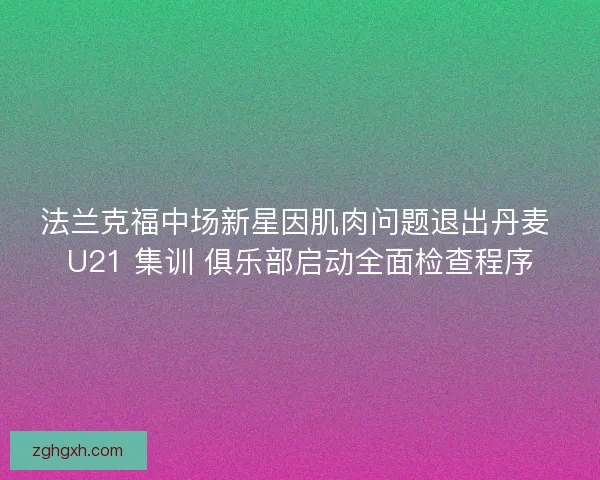 法兰克福中场新星因肌肉问题退出丹麦 U21 集训 俱乐部启动全面检查程序